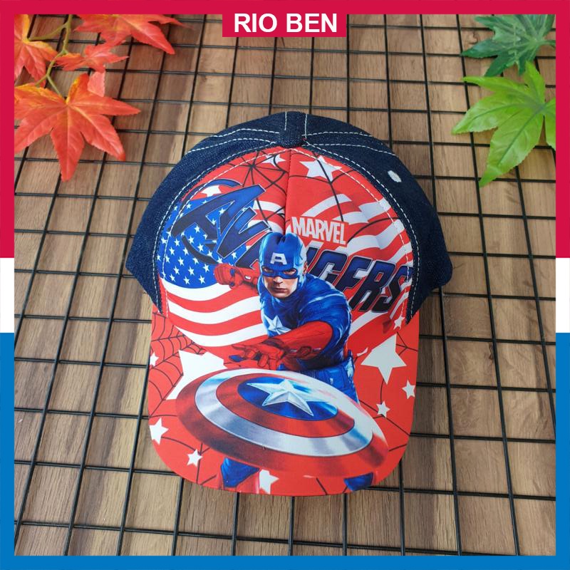 Nón kết cho bé in 3D hình chiến binh Marvel bé từ 3-10 tuổi RBN013
