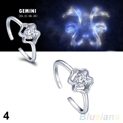 Nhẫn Mạ Bạc Khắc Biểu Tượng 12 Cung Hoàng Đạo Có Thể Điều Chỉnh