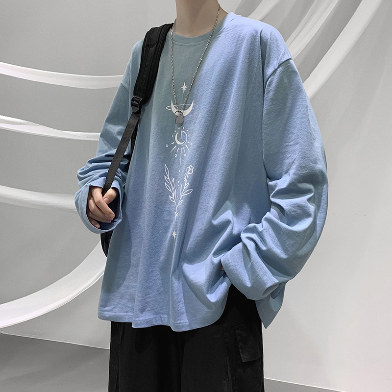 Áo Thun Dài Tay Cổ Tròn Thời Trang Hàn 4 Màu Cỡ M-5Xl Dành Cho Nam