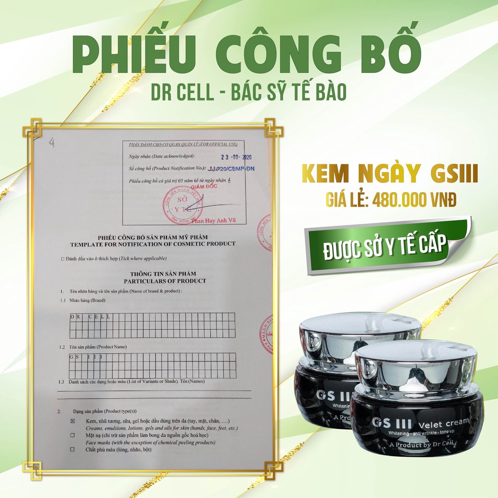 Kem Ban Ngày GS III Chống Nắng Nâng Toner Da Dr Cell 30g - CL02