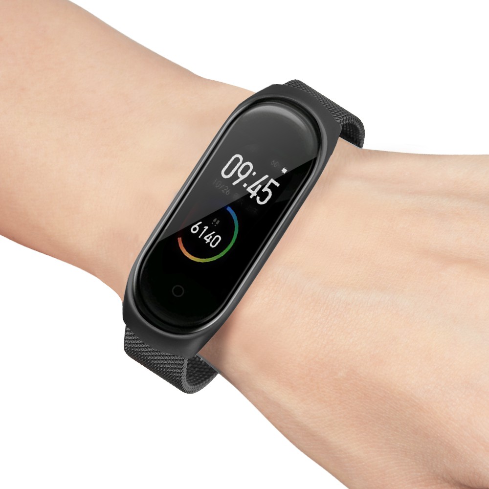 Dây đeo đồng hồ chất liệu thép milan cho Xiaomi Mi Band 5