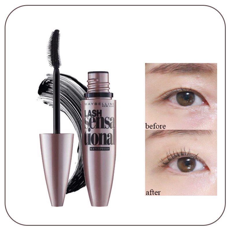 Cây chải lông đen nâu Maybelline lash sensa tional 258 Brownish Black  (Mỹ)