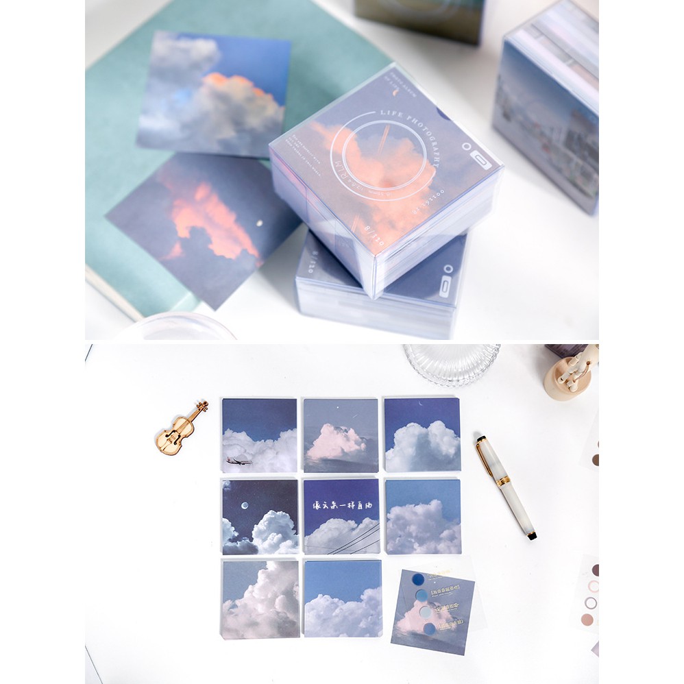 Giấy note MIAO'S LITTLE FOREST set 320 giấy trang trí bullet journal kèm sticker dán Life Photography MNO231