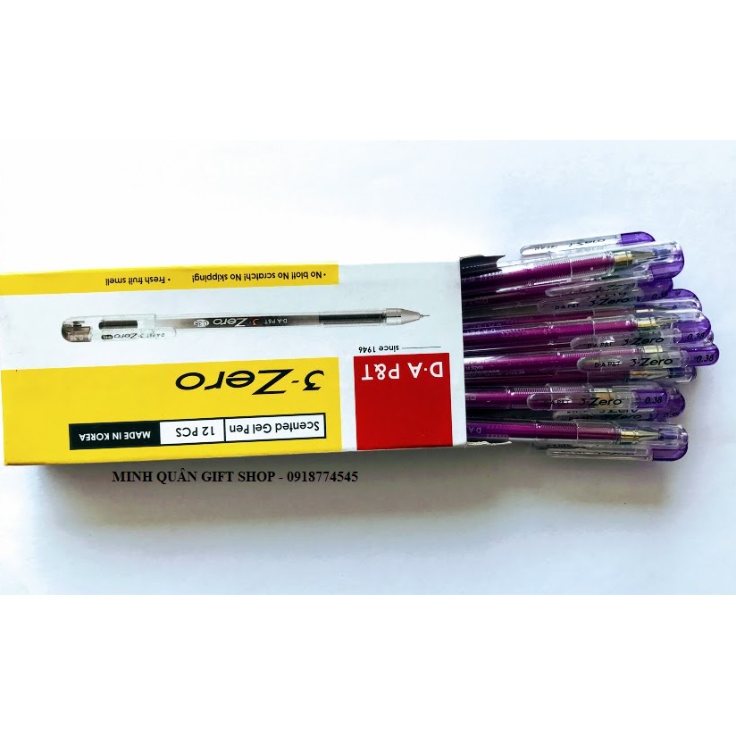 01 hộp Bút gel DongA 3-Zero - 12 cây bút/1 hộp