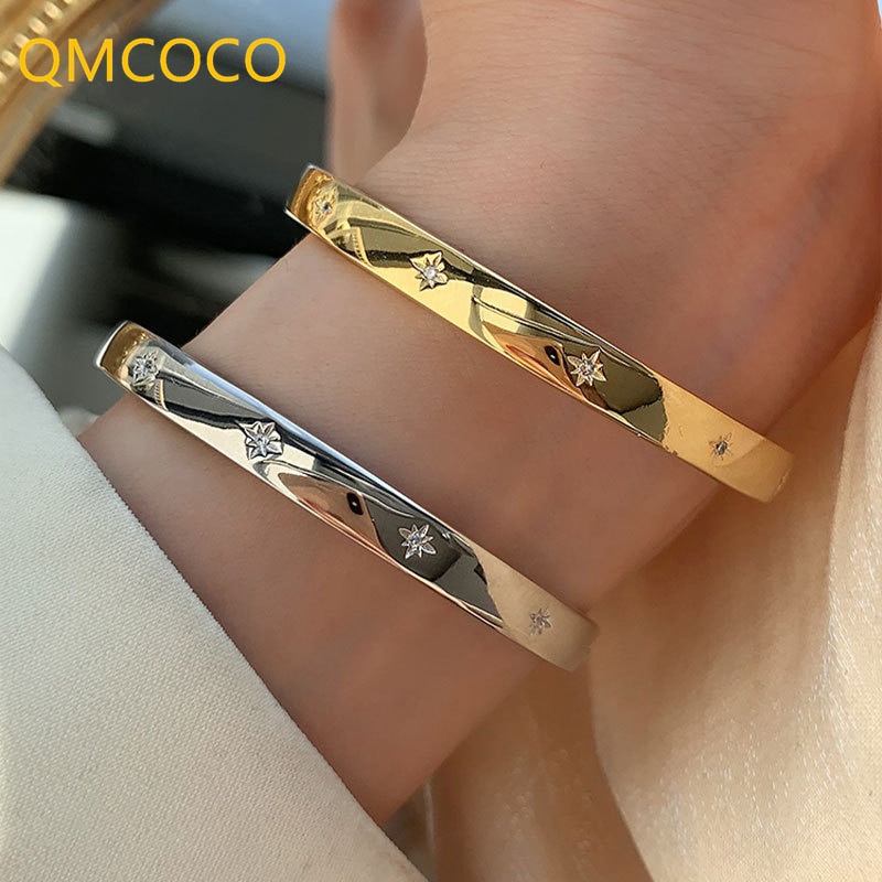 Vòng Tay Màu Vàng / Bạc Phong Cách Hàn Quốc Thanh Lịch Thời Trang Cho Nữ
