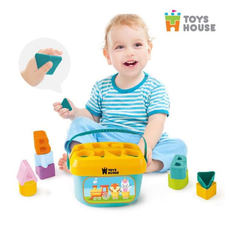 HỘP ĐỒ CHƠI THẢ HÌNH KHỐI CHO BÉ TOYS HOUSE