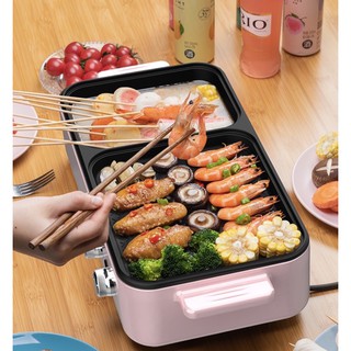 Nồi lẩu nướng điện mini 2 in 1