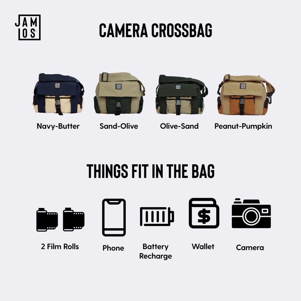 JAMLOS CAMERA CROSSBAG - Túi máy ảnh camera canvas tiện dụng