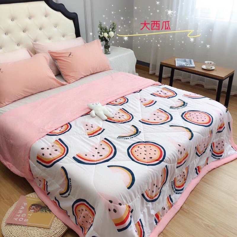 Chăn hè cotton đũi cao cấp nhập khẩu cực mát 2mx2m3,free ship,chát chọn màu,mẫu quả chanh vàng