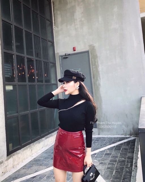 XẢ HÀNG - Chân váy da bóng có túi không xẻ cạp cao, có lót quần trong KS1700 - NhiNhi Shop | BigBuy360 - bigbuy360.vn