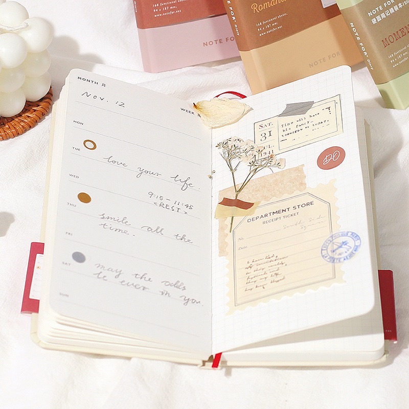 sổ tay Note For Planner pastel bìa cứng nhiều màu dễ thương