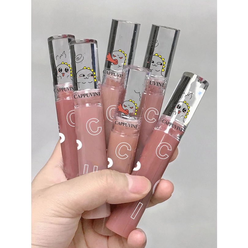 【JINGJIE】Cappuvini Cute Pet Little Dinosaur Lip Glaze Matte Air Lip Mud | WebRaoVat - webraovat.net.vn