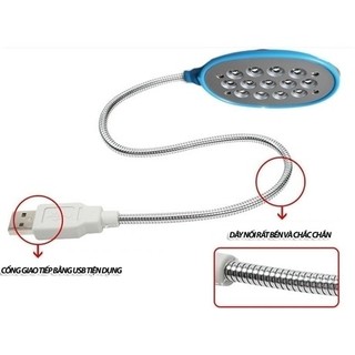 [Siêu rẻ] ĐÈN LAPTOP 13 BÓNG đầu USB lấy năng lượng  từ PC hoặc laptop