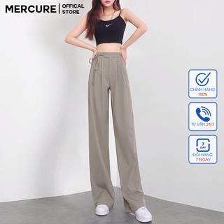 Quần tây ống rộng cạp cao dáng dài phong cách thời trang công sở