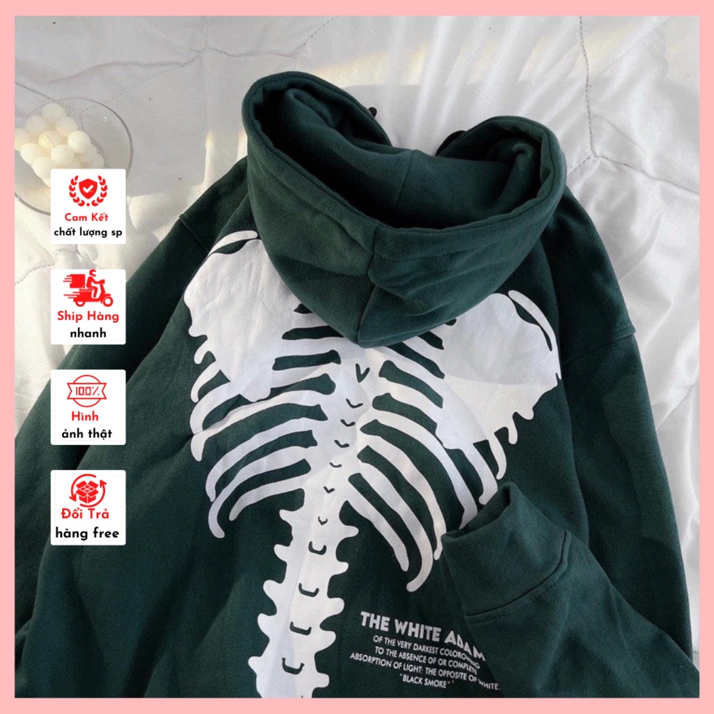 Áo hoodie bộ xương , áo khoác nỉ thu đông nam nữ chất nỉ ngoại mũ 2 lớp dày đẹp
