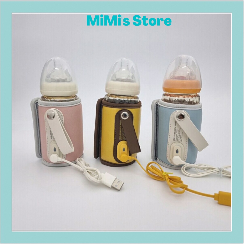 Túi Ủ Bình Sữa Di Động Cho Bé Bằng Da Mbaby Cao Cấp