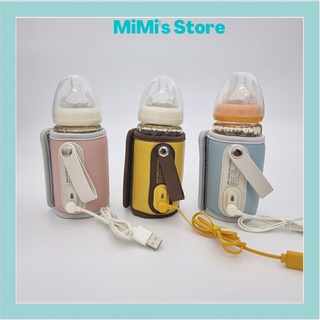 Túi ủ bình sữa di động cho bé bằng da mbaby cao cấp