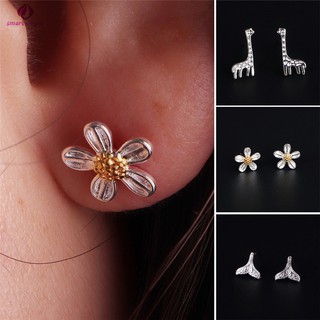 Bông tai mạ bạc nhiều kiểu dáng dễ thương tuỳ chọn cho nữ