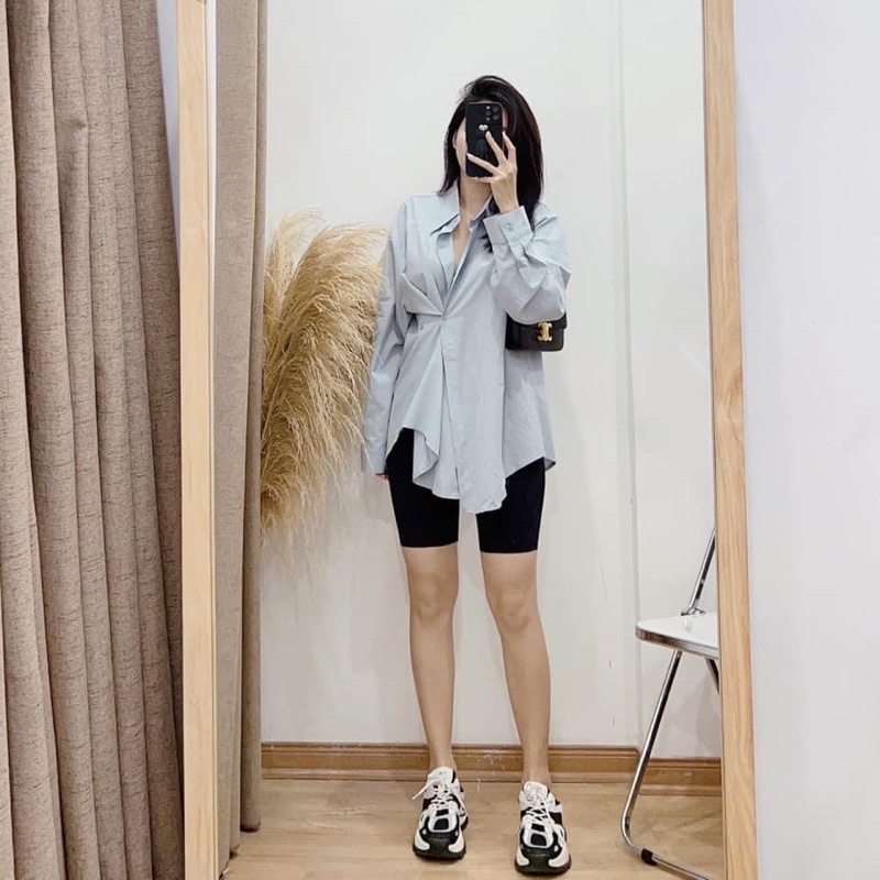 V501 Áo sơ mi đóng cúc lệch sauv