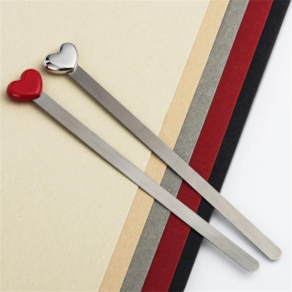 Augustina Đánh Dấu Trang Sách Hình Trái Tim Bằng Kim Loại Đơn Giản Thời Trang Đặc