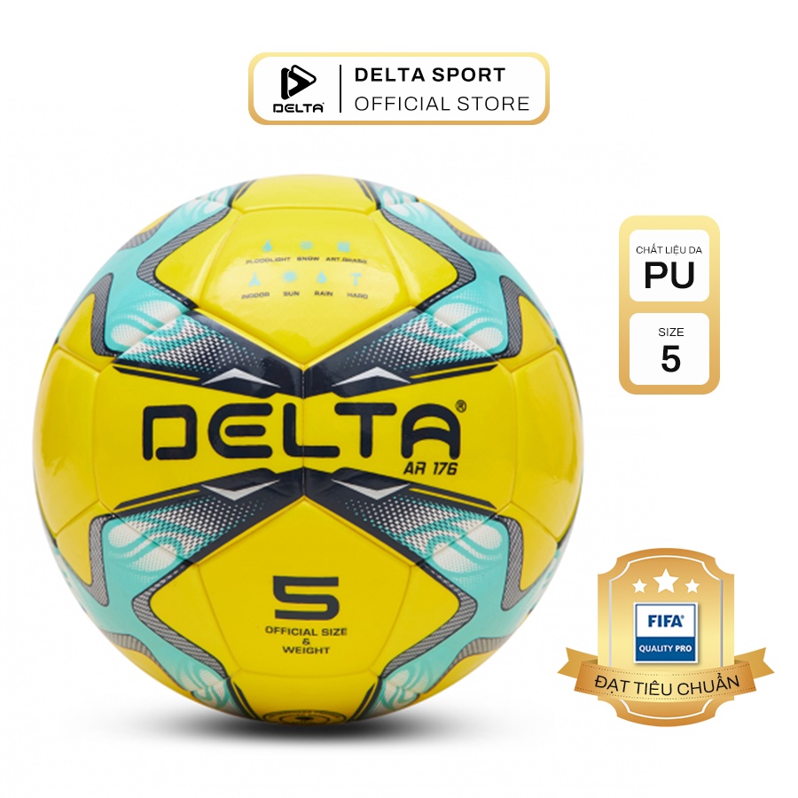 Bóng đá ngoài trời DELTA Campo AR176 5D size 5 chất liệu da PU dùng cho 12 tuổi trở lên, chơi trên nhiều loại sân.