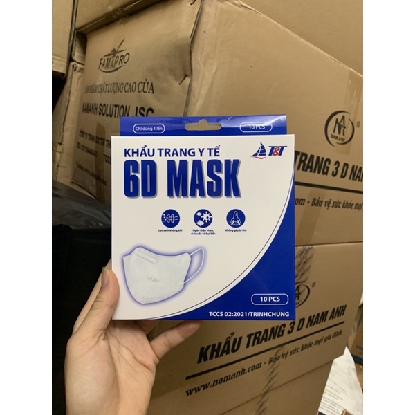 Hộp 10 chiếc khẩu trang 6D TT mask chính hãng