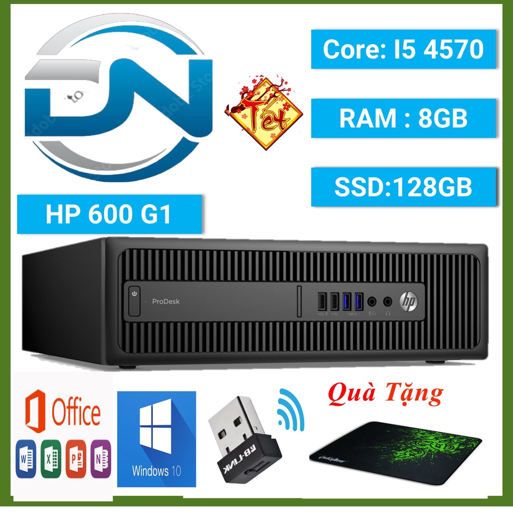 THÙNG CPU ĐỒNG BỘ ĐỂ BÀN HP 600G1-400G1 (Core I5 4570-Ram8GB-SSD 128GB).HÀNG NHẬP KHẨU-Tặng USB THU WIFI VÀ BÀN DI CHUỘT