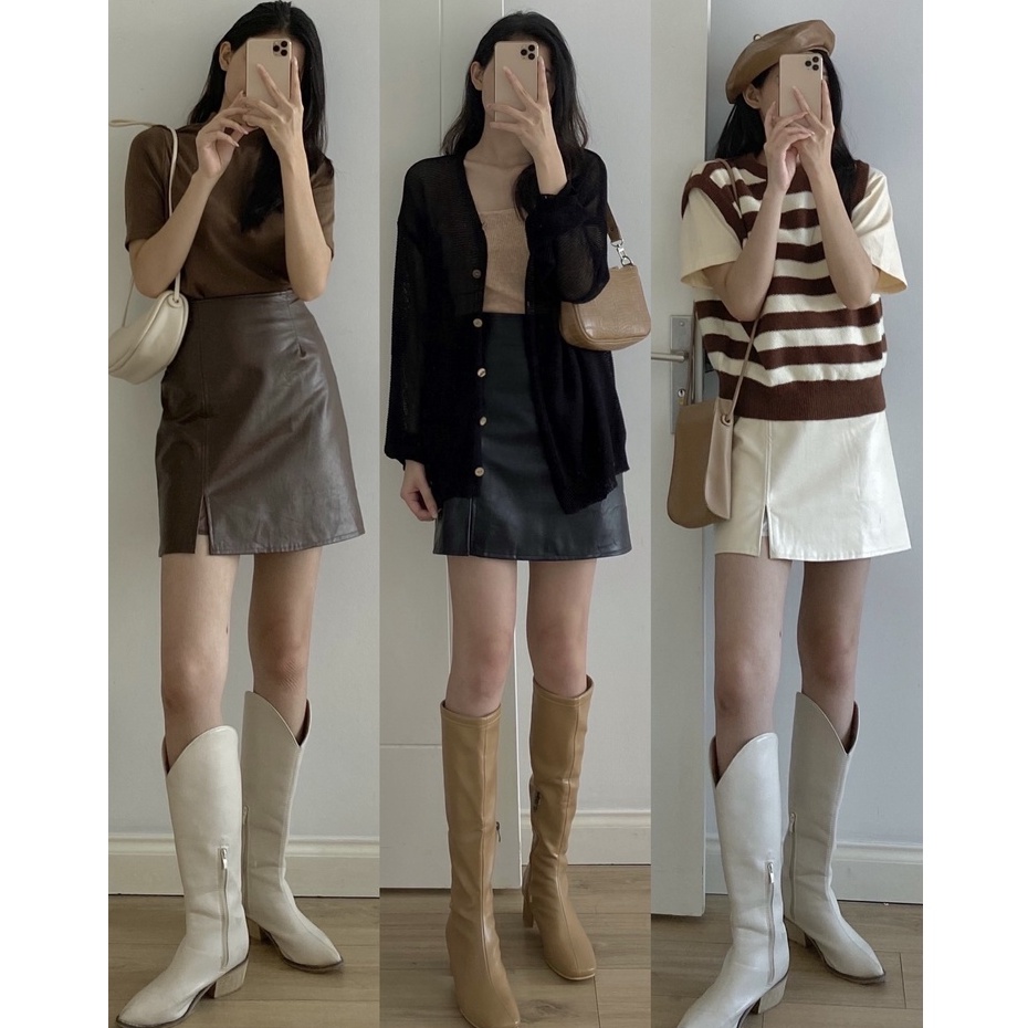 Chân váy zip da _ CV0046 | BigBuy360 - bigbuy360.vn