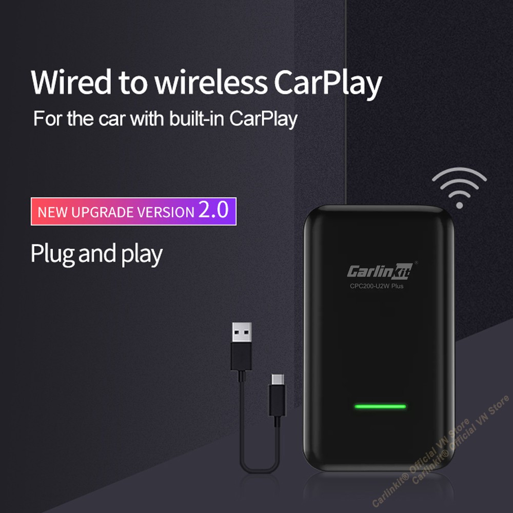 Mercedes - Carlinkit 3.0 U2W Plus (2021 NEW) -Bộ Adapter chuyển đổi Apple Carplay có dây sang Apple Carplay không dây