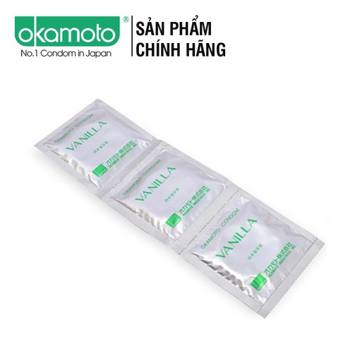 Bao Cao Su OKAMOTO SKINLESS VANILLA [HƯƠNG VANI][CHÍNH HÃNG] _3 bao_Bcs Okamoto siêu mỏng, sang sóng mềm mịn