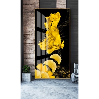 Tranh treo tường VTC tranh Cá vàng tài lộc chất liệu bóng kính hoặc vải canvas beta 120x240 cm 3-8-2020