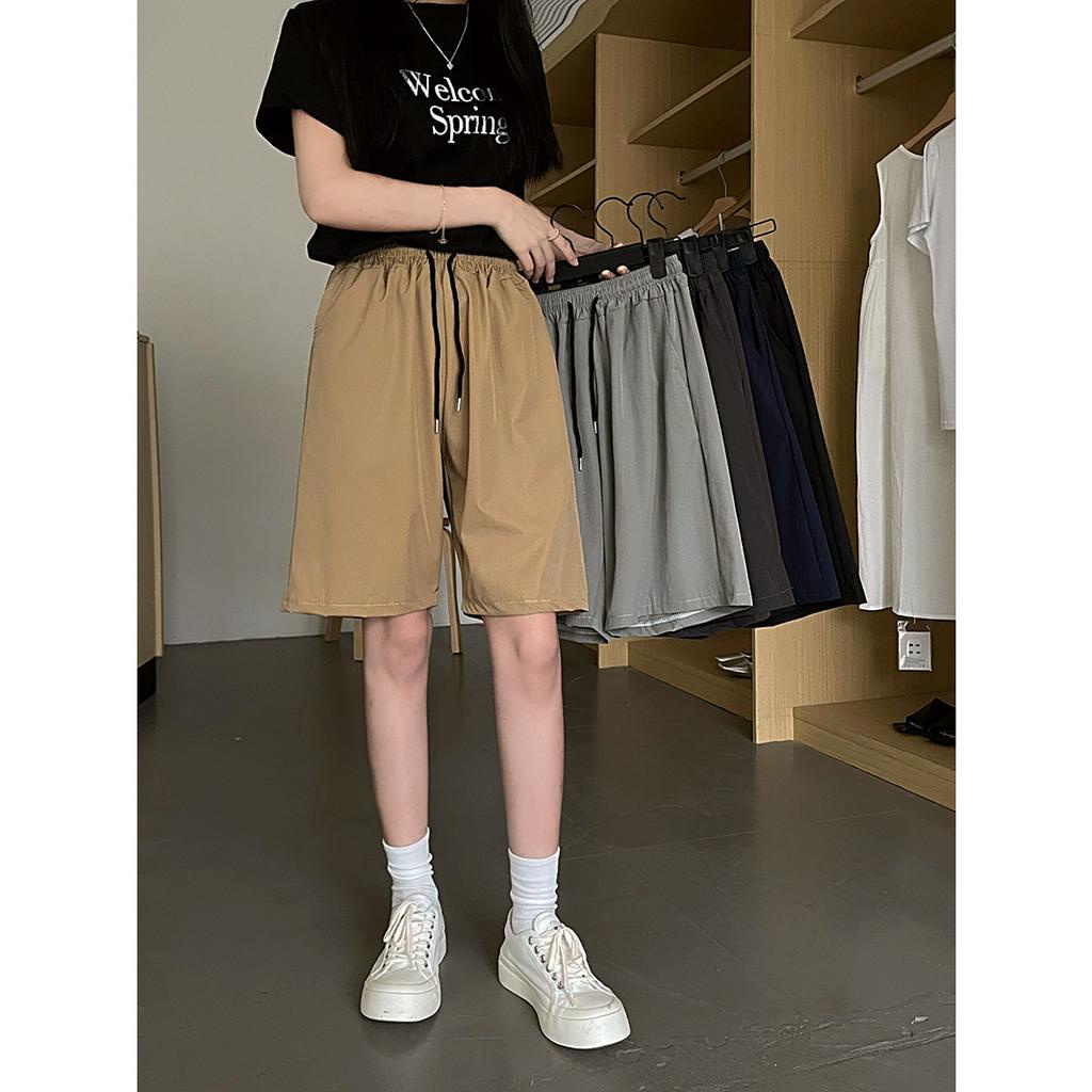 「 WELOVE1 」Quần Short Thể Thao Nữ Lưng Cao Ống Rộng Màu Sắc Đa Dạng