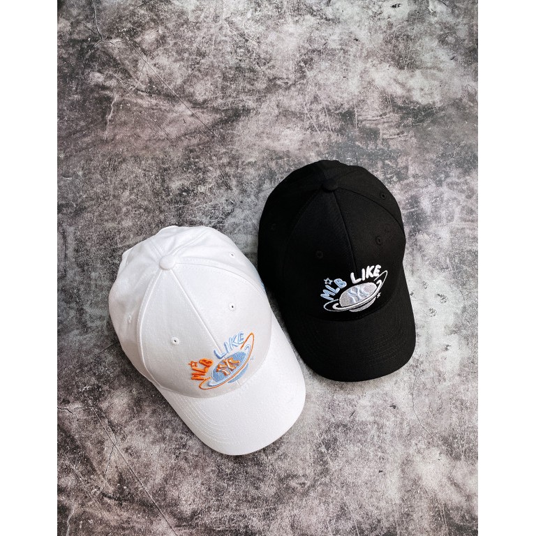 (HÀNG XUẤT XỊN) Mũ / Nón N33 M//L//B LIKE PLANET UNSTRUCTURED BALL CAP BLACK &amp; WHITE full-tem-tag Free size