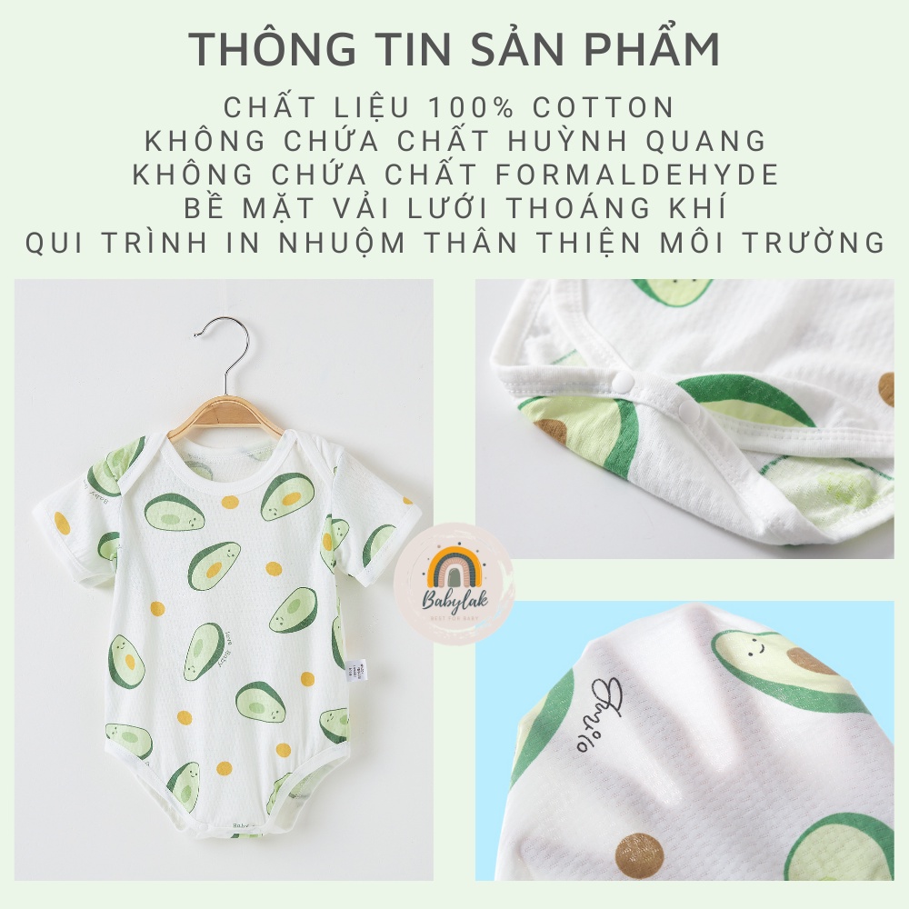 Bộ quần áo cotton mặc nhà cao cấp cho bé - Mẫu bodysuit - Size từ 2 đến 12kg