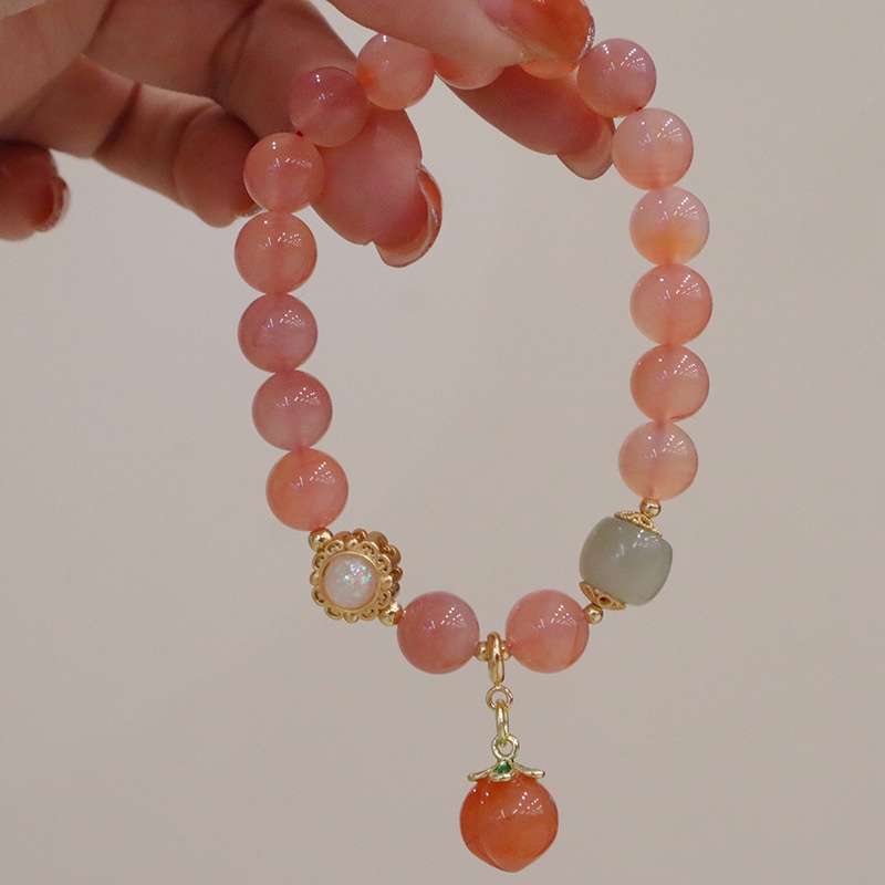 [Hàng Mới] Vòng Đeo Tay Mặt Đá Muối Biển Mã Não Ngọt Ngào Cho Nữ