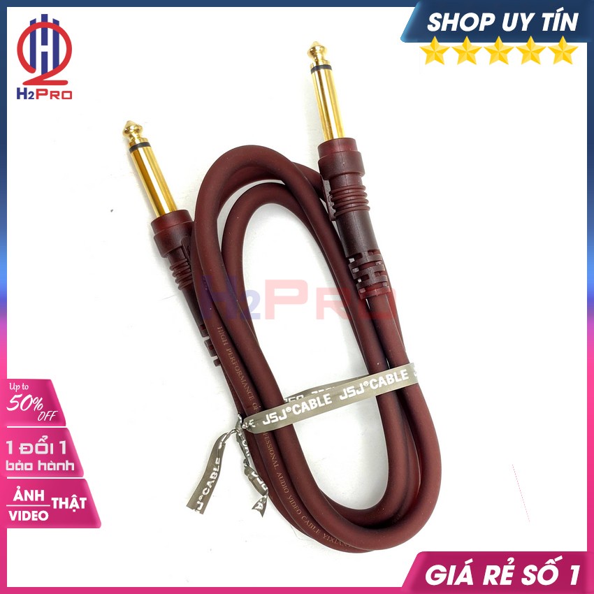 Dây 2 Đầu 6 Ly, Dây Jack 6 Ly 2 Đầu JSJ Mạ Vàng 24K Cho Ra Âm Thanh Chuẩn, Chống Sôi, Nhiễu, Dây Dài 1M-H2Pro Audio