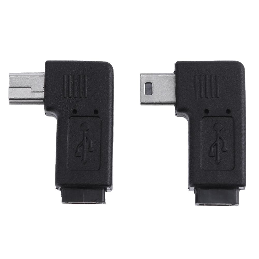 Bộ 2 đầu chuyển đổi Micro USB đầu cái sang Mini USB đầu vuông góc