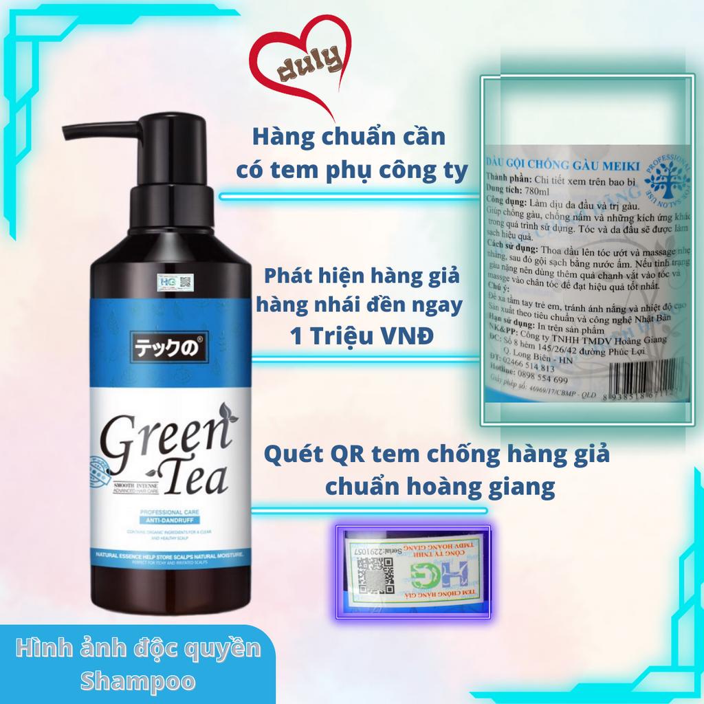 Cặp dầu gội trà xanh Meiki 780ml chống nhờn dưỡng sâu chống gàu chính hãng