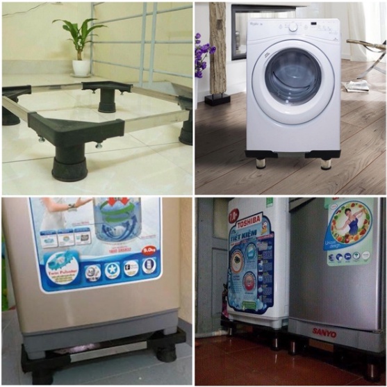 Kệ Máy Giặt - Chân Kê Tủ Lạnh Máy Giặt Đa Năng Chống Rung, Điều Chỉnh Được Kích Thước Cho Máy Giặt Cửa Ngang, Cửa Trên