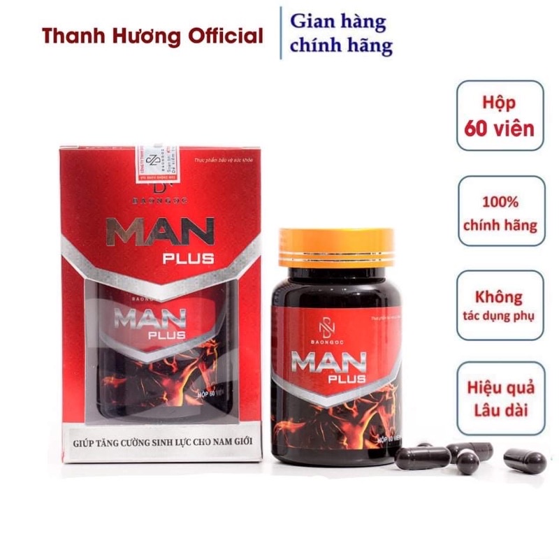 [Bạn mới nhập COSHBM -50% đơn 0Đ] Tăng Cường Sinh Lý Nam ManPlus Chiết Xuất Thảo Dược - 1 Hộp 60 viên - Che Tên Sản Phẩm