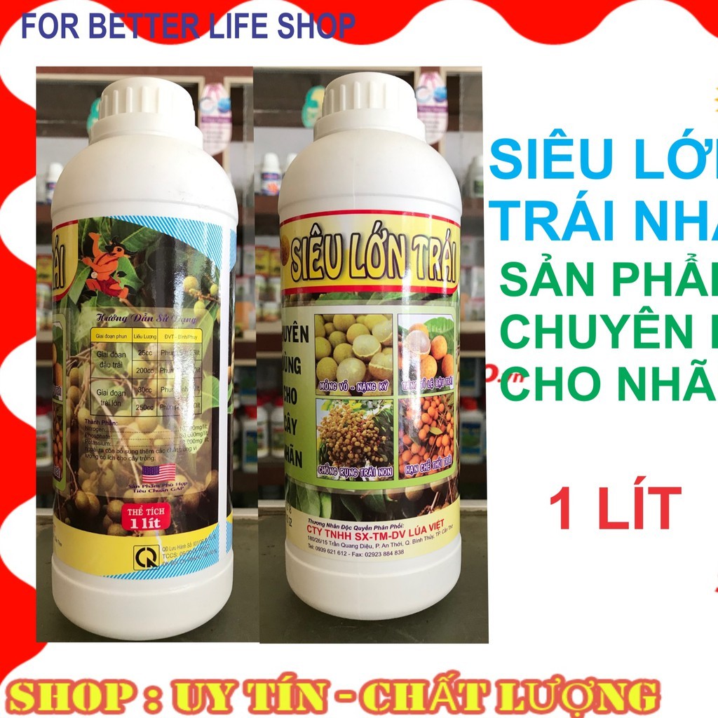 Phân Bón Lá Siêu Lớn Trái Nhãn chai 1 Lít Chuyên Dùng Cho Nhãn