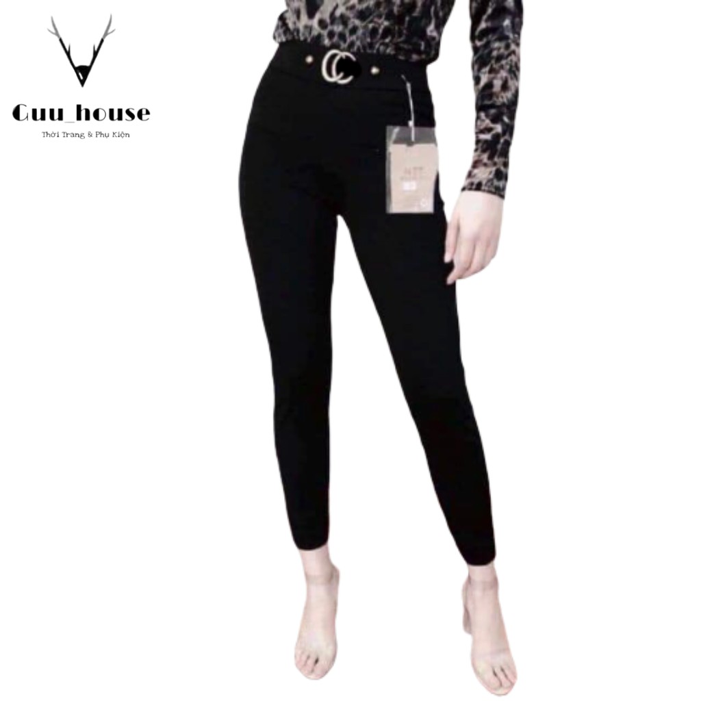 Quần legging nữ đính khuy lưng cao vải mềm siêu giãn đủ size | BigBuy360 - bigbuy360.vn