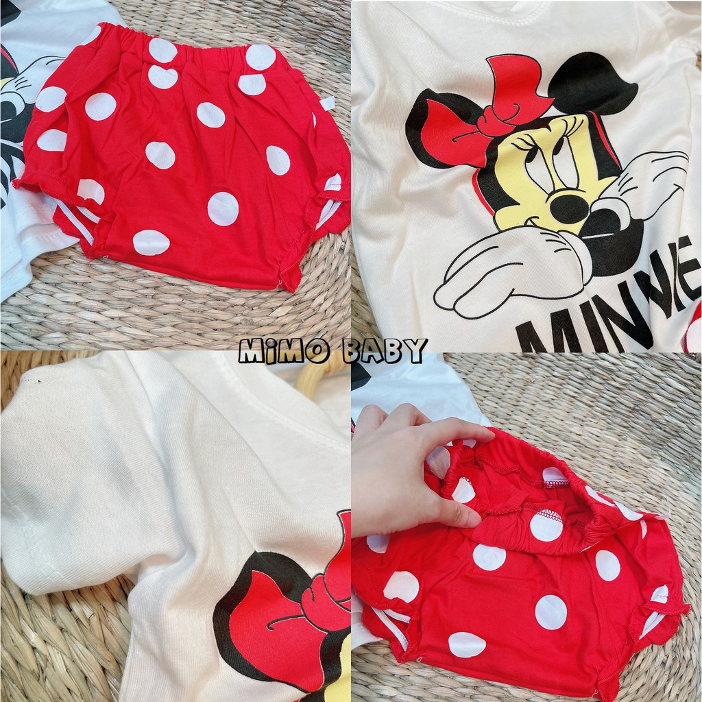 Bộ cộc tay quần đùi chip hình Mickey Minnie siêu đáng yêu (8-15kg)