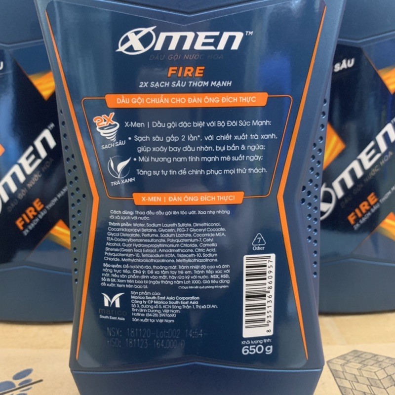 DẦU GỘI NƯỚC HOA X-MEN FIRE 650G