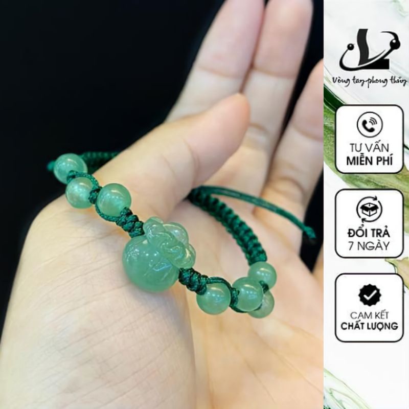 Vòng Tay Tết Dây Mix Chamr Túi Tiền Đá Aventurine - N82 | BigBuy360 - bigbuy360.vn