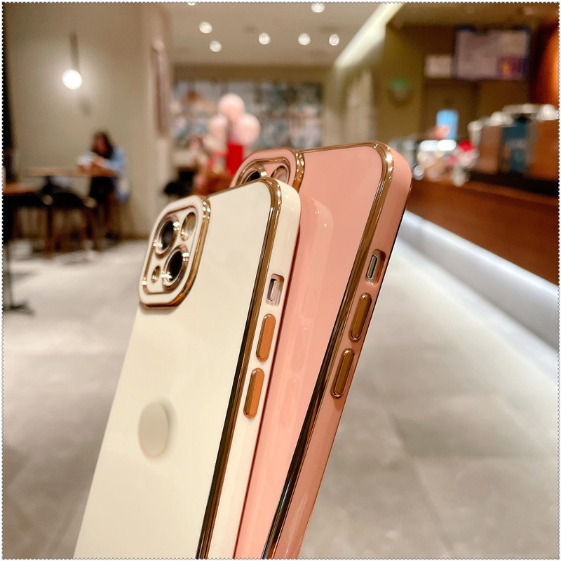 Ốp Điện Thoại Mềm Mạ Vàng Bảo Vệ Camera Dành Cho IPhone 13 12 11 Pro Max XS Max XR X