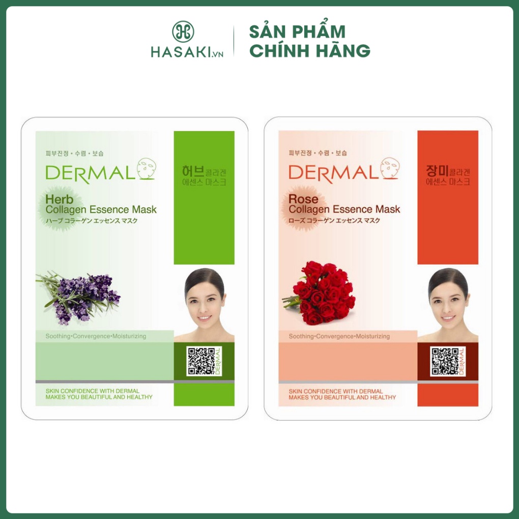 Mặt Nạ Dermal Chiết Chất Sơ Ri Dưỡng Sáng Da 23g Acerola Collagen Essence Mask, mặt nạ giấy - Hasaki