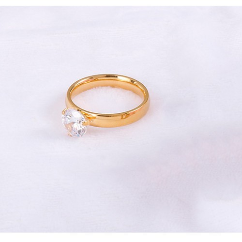 Nhẫn Đính Kim Cương Nhân Tạo Bản 4mm Titan Ko Đen TT 3395