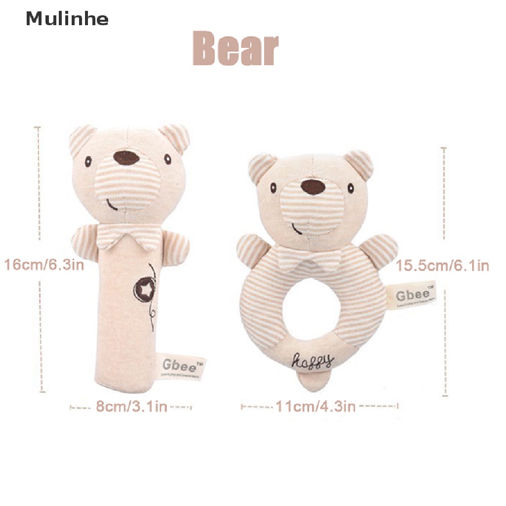 Đồ chơi lắc cầm tay hình động vật hoạt hình nhồi bông mềm mại dễ thương xinh xắn cho trẻ em