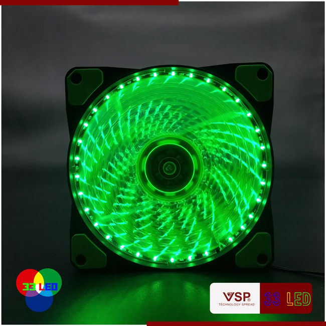 Fan Case VSP 12cm LED xanh lá 33 Bóng VSP Phân Phối